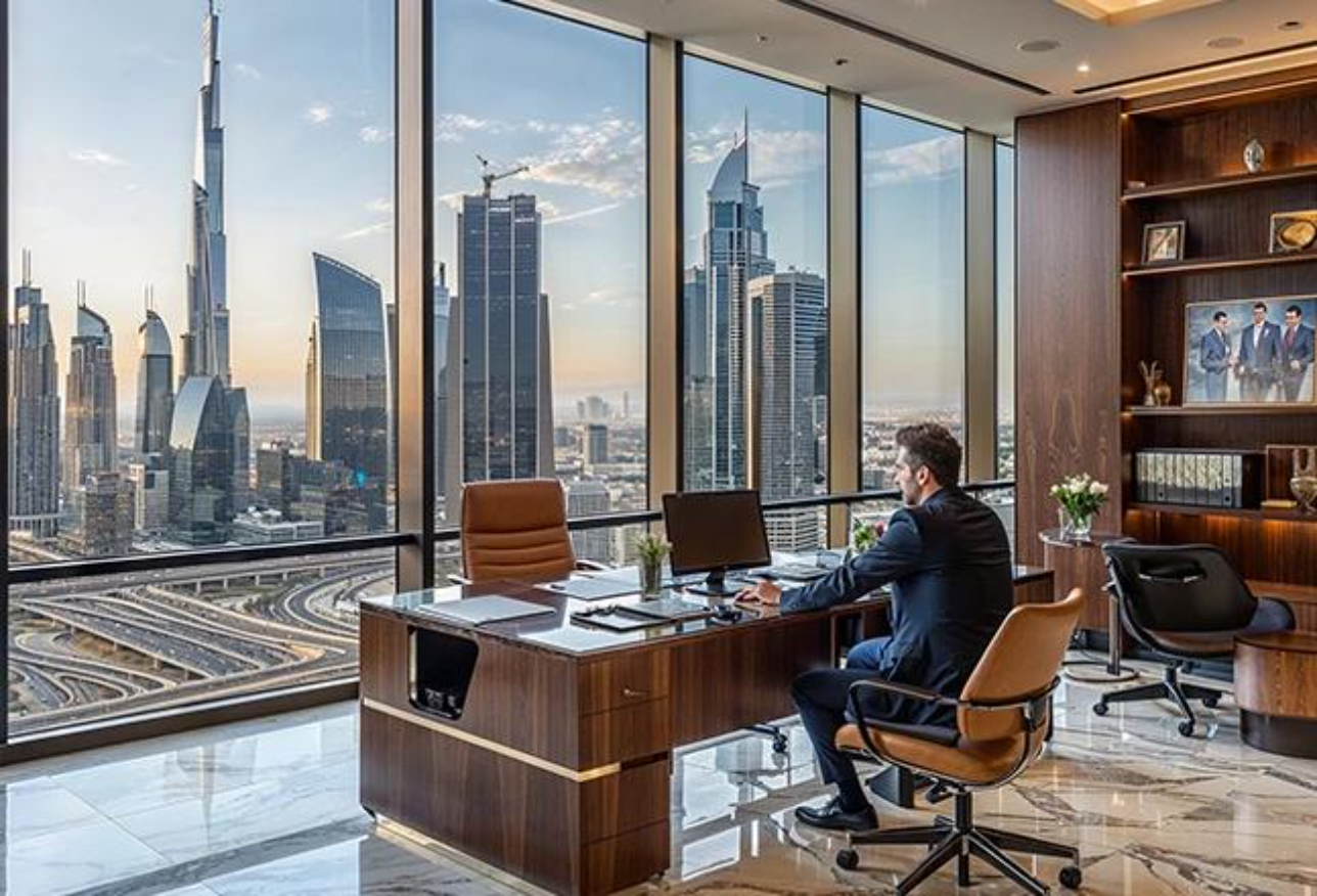 Professional working in a modern office